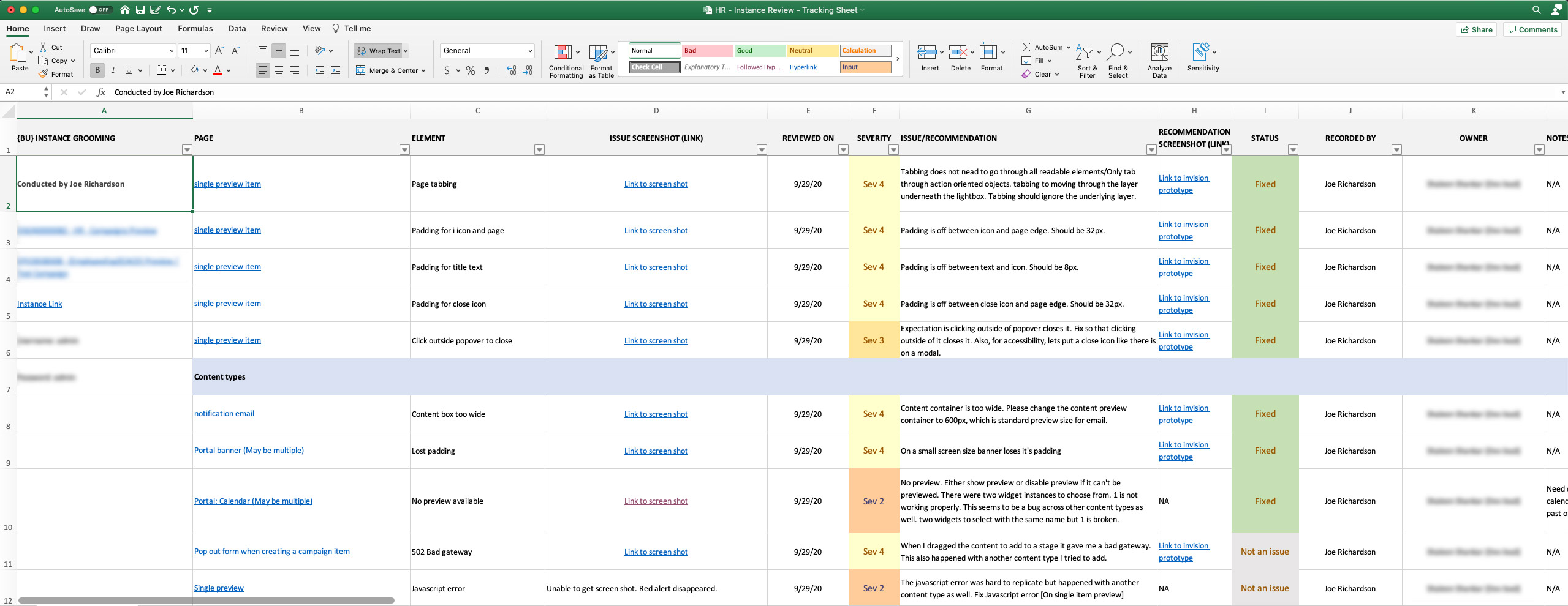 Visual of prototype screens